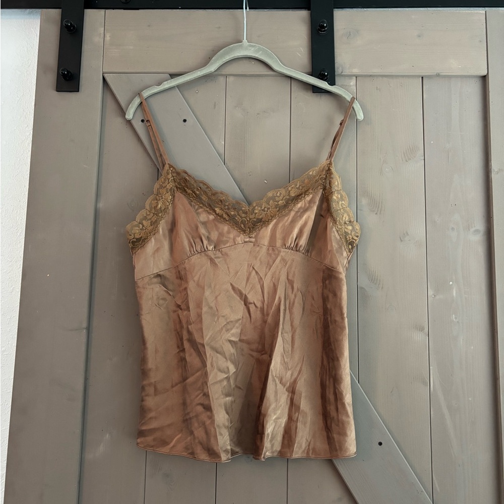 Vintage Y2K 90s lace silk cami tank top